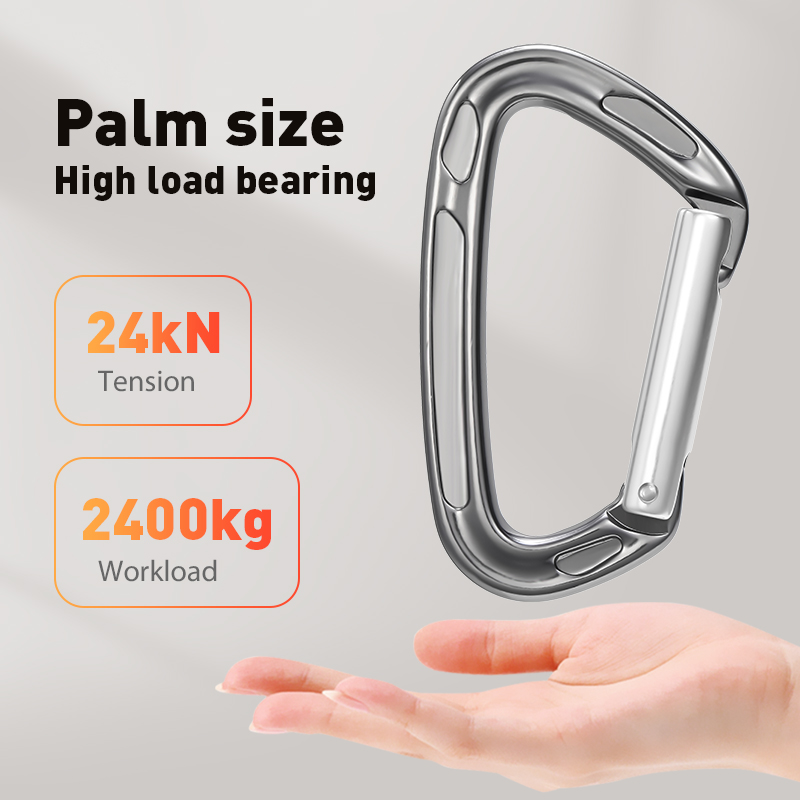 Bergsteiger-Schnalle, Outdoor-Bergsteiger-Kletterausrüstung, verschleißfeste D-Typ-Sicherheitshaken-Schnalle aus Aluminiumlegierung Bergsteiger-Schnalle, Outdoor-Bergsteiger-Kletterausrüstung, verschleißfeste D-Typ-Sicherheitshaken-Schnalle aus Aluminiumlegierung