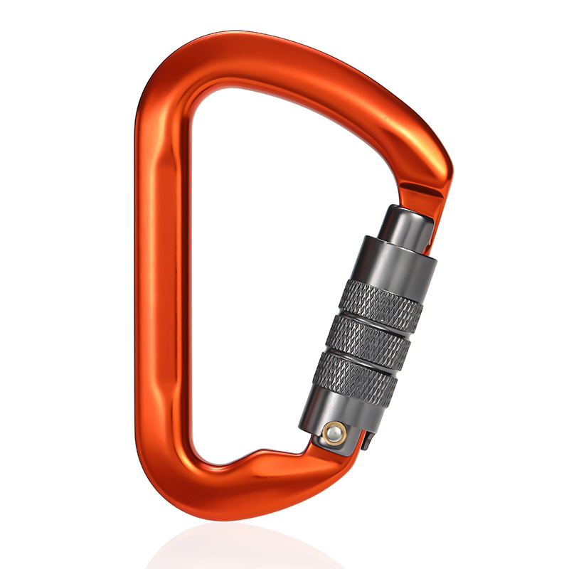 Bergsteigen Schnalle Outdoor-Bergsteiger-Kletterausr&uuml;stung Verschlei&szlig;fester D-Typ-Sicherheitshaken Automatische 2-Stufen-Hauptverriegelung aus Aluminiumlegierung