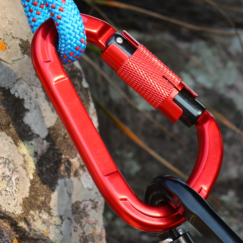 Bergsteigerschnalle zum Klettern im Freien Ausr&uuml;stung Verschlei&szlig;festes, birnenf&ouml;rmiges Automatikschloss, Sicherheitshaken, automatisches 2-Stufen-Hauptschloss aus Aluminiumlegierung