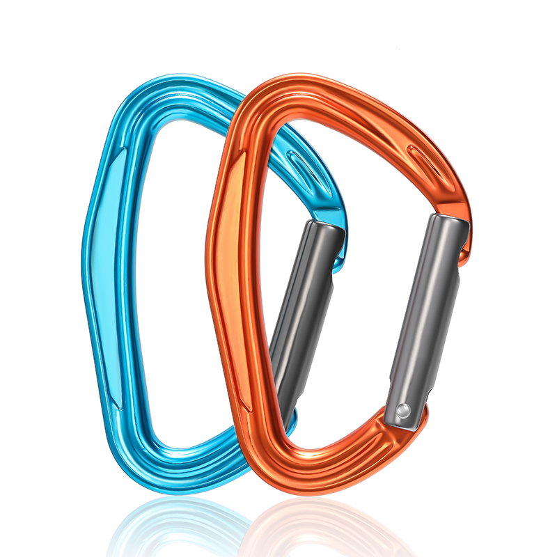 Bergsteigerschnalle f&uuml;r Outdoor-Kletterausr&uuml;stung, verschlei&szlig;fester D-Typ-Sicherheitshaken aus Aluminiumlegierung, gerade T&uuml;r, schnell aufh&auml;ngbar