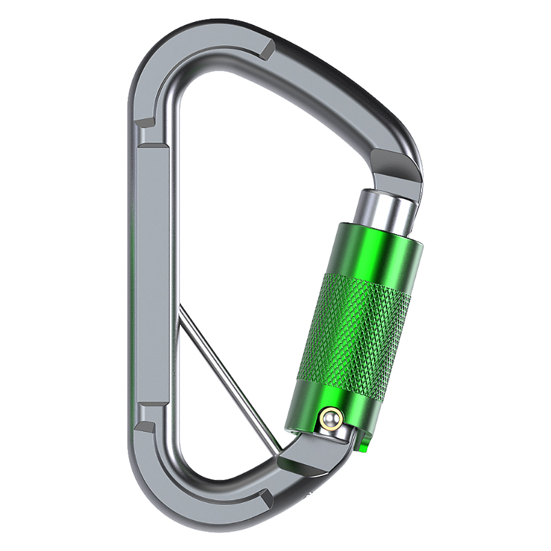 Bergsteiger-Schnalle f&uuml;r den Au&szlig;enbereich Bergsteiger-Kletterausr&uuml;stung Verschlei&szlig;fester DH-Sicherheitshaken Aluminiumlegierung Automatische 3-Stufen-Hauptverriegelung