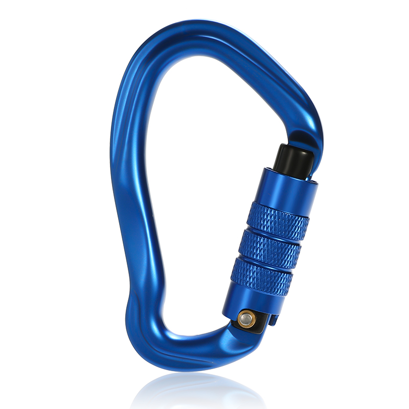 Bergsteigen Schnalle Outdoor-Bergsteiger-Kletterausr&uuml;stung Verschlei&szlig;fester HMS-Sicherheitshaken Aluminiumlegierung Automatisches 2-Stufen-Hauptschloss