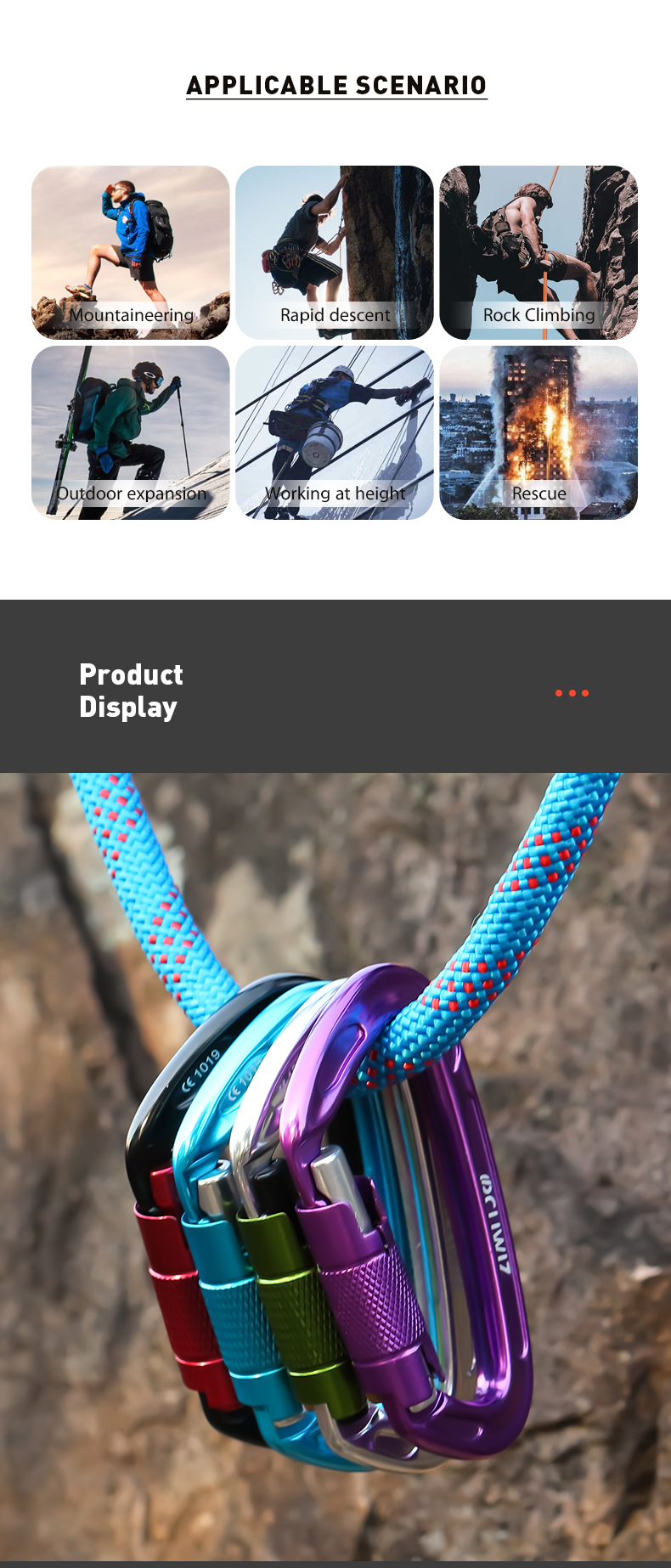 Bergsteiger-Schnalle, Outdoor-Bergsteiger-Kletterausrüstung, verschleißfestes D-Typ-Automatikschloss, Sicherheitshaken, automatische 2-Stufen-Hauptverriegelung aus Aluminiumlegierung Bergsteiger-Schnalle, Outdoor-Bergsteiger-Kletterausrüstung, verschleißfestes D-Typ-Automatikschloss, Sicherheitshaken, automatische 2-Stufen-Hauptverriegelung aus Aluminiumlegierung