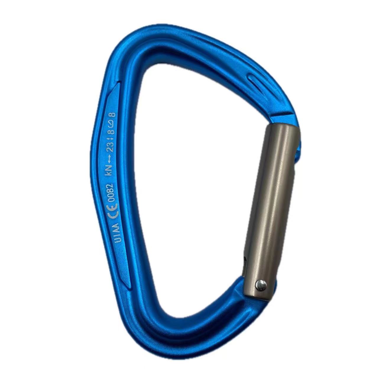 Bergsteigerschnalle f&uuml;r Outdoor-Kletterausr&uuml;stung, verschlei&szlig;fester D-Typ-Sicherheitshaken aus Aluminiumlegierung, gerade T&uuml;r, schnell aufh&auml;ngbar