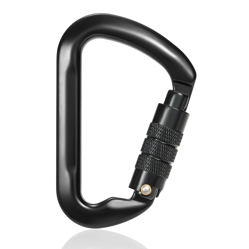 Bergsteigen Schnalle Outdoor-Bergsteiger-Kletterausr&uuml;stung Verschlei&szlig;fester D-Typ-Sicherheitshaken Automatische 2-Stufen-Hauptverriegelung aus Aluminiumlegierung