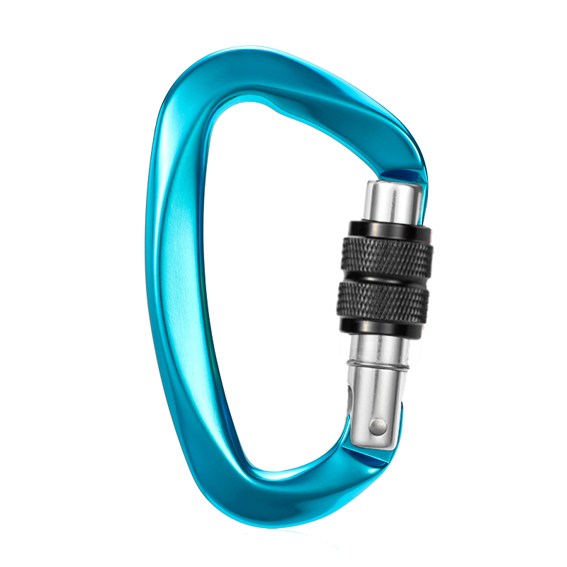 Bergsteigerschnalle f&uuml;r Outdoor-Kletterausr&uuml;stung, verschlei&szlig;fester D-Typ-Sicherheitshaken mit Aluminiumlegierungsgewinde