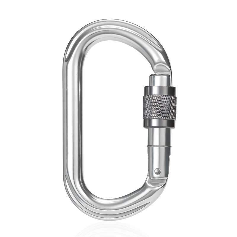 Bergsteigerschnalle, Outdoor-Bergsteiger-Kletterausr&uuml;stung, verschlei&szlig;fest O-f&ouml;rmiger Sicherheitshaken Hauptschloss mit Gewinde aus Aluminiumlegierung