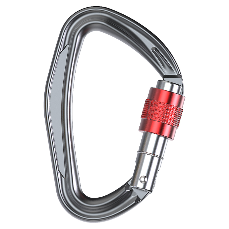 Bergsteigerschnalle f&uuml;r Outdoor-Kletterausr&uuml;stung, verschlei&szlig;fester D-Typ-Sicherheitshaken mit Aluminiumlegierungsgewinde