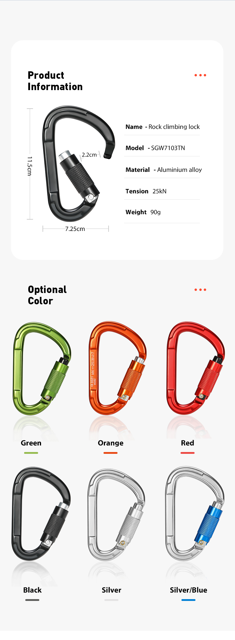 Bergsteigerschnalle, Outdoor-Kletterausrüstung, verschleißfest, birnenförmig, automatische Verriegelung, Sicherheitshaken, automatische 2-stufige Hauptverriegelung aus Aluminiumlegierung Bergsteigerschnalle, Outdoor-Kletterausrüstung, verschleißfest, birnenförmig, automatische Verriegelung, Sicherheitshaken, automatische 2-stufige Hauptverriegelung aus Aluminiumlegierung