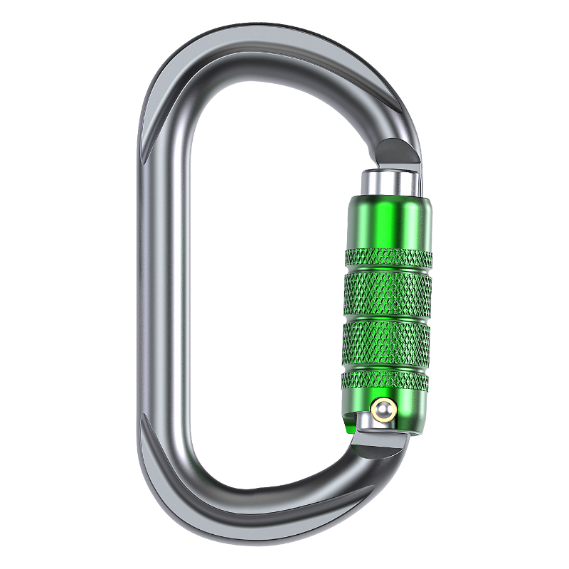 Bergsteigerschnalle Outdoor-Bergsteiger-Kletterausr&uuml;stung Verschlei&szlig;festes O-Typ-Automatikschloss Sicherheitshaken Automatisches 3-teiliges Hauptschloss aus Aluminiumlegierung