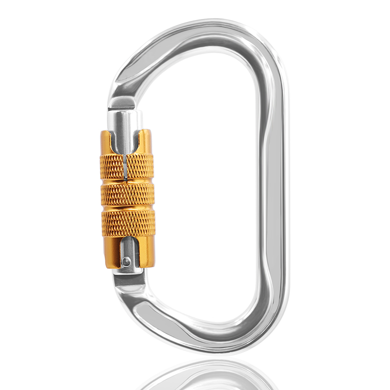 Bergsteiger-Schnalle Outdoor-Bergsteiger-Kletterausr&uuml;stung Verschlei&szlig;fester O-f&ouml;rmiger Abflachungs-Sicherheitshaken Automatische 2-Stufen-Hauptverriegelung aus Aluminiumlegierung