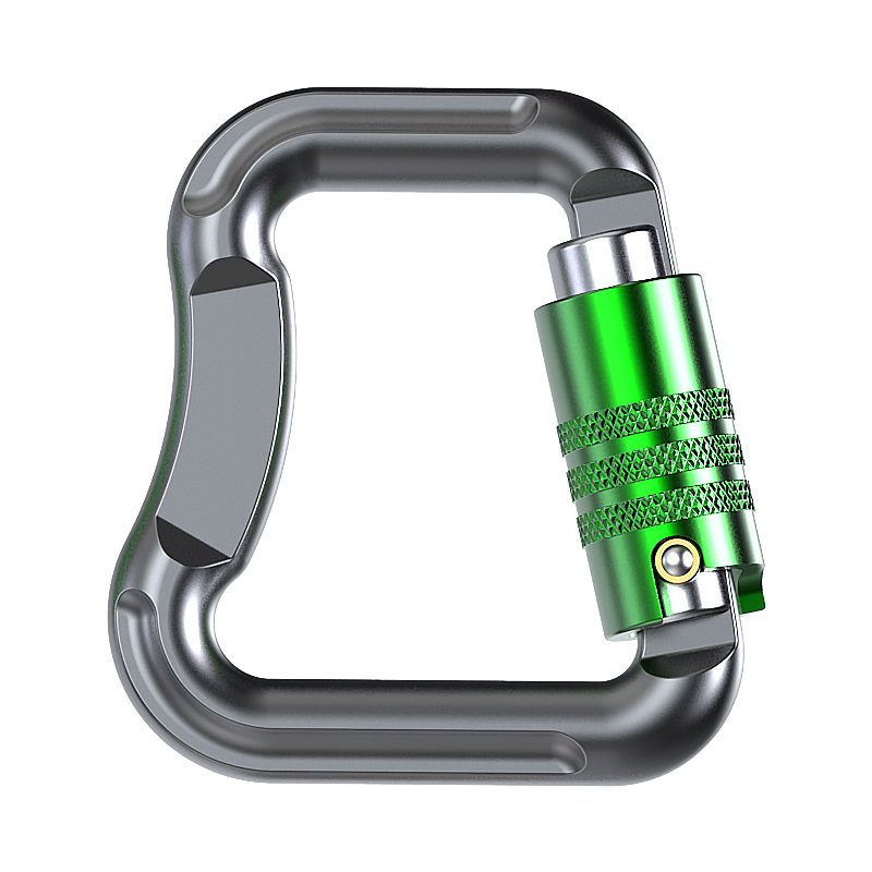 Bergsteigen Schnalle Outdoor-Kletterausr&uuml;stung Verschlei&szlig;fester speziell geformter Sicherheitshaken Aluminiumlegierung Automatische zweistufige Hauptverriegelung