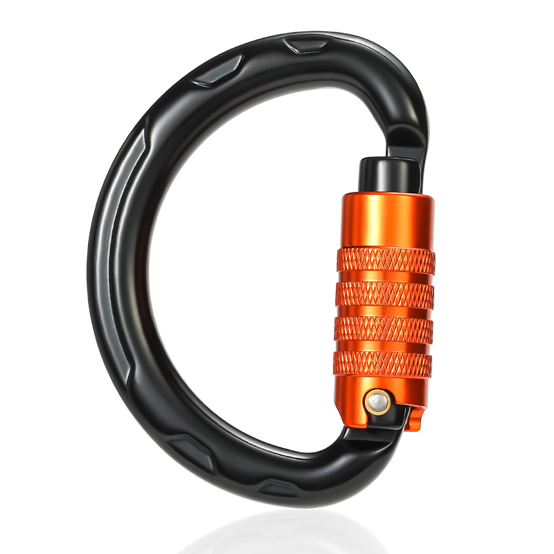 Bergsteigerschnalle, Outdoor-Kletterausr&uuml;stung, verschlei&szlig;fester halbrunder Sicherheitshaken, automatisches 3-teiliges Hauptschloss aus Aluminiumlegierung